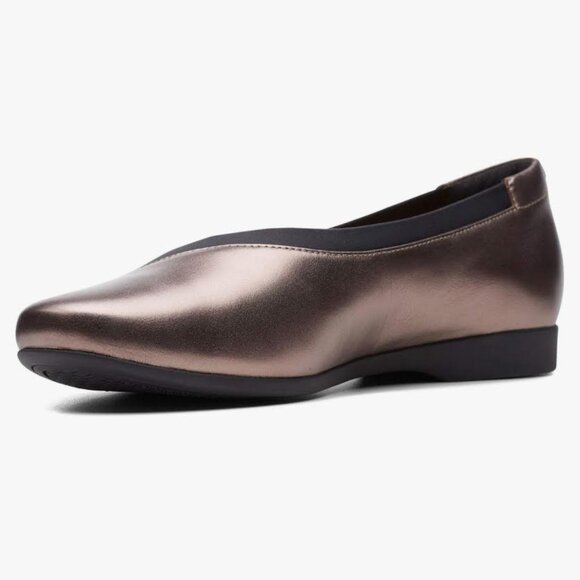 Clarks Unstructured Loafers in Pebble Metallic Women's 9M Comfort - Picture 6 of 7